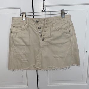 Free People Cream Jean skirt